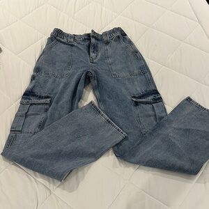 Fashion Nova Blue Cargo Jeans